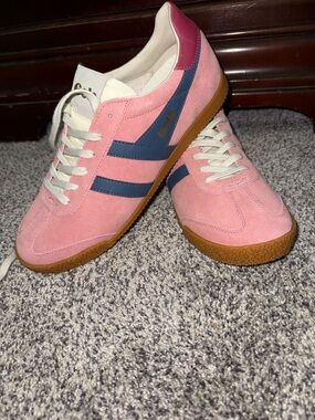New Gola pink and blue suede sneakers size 11